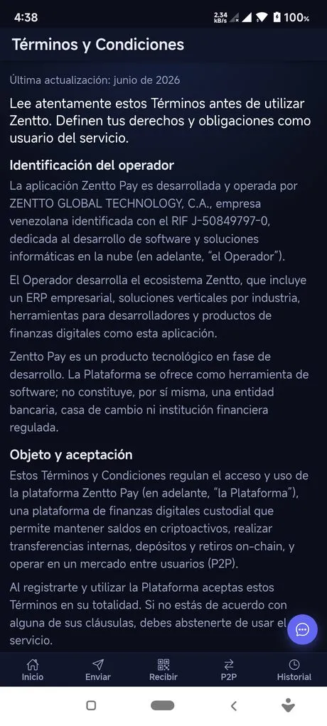 Términos y legales — Zentto Pay